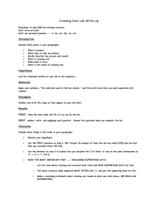 Crossing Over Lab Report Instructions