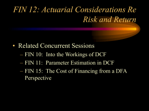 FIN 12: Actuarial Considerations Re Risk and Return • Related Concurrent Sessions