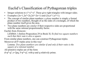 Euclid’s Classification of Pythagorean triples