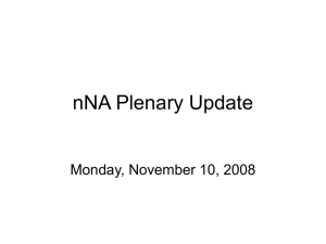 nNA Plenary Update Monday, November 10, 2008