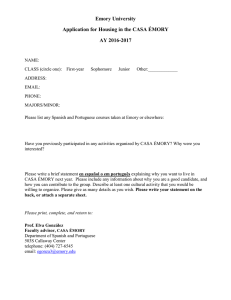 Emory University Application for Housing in the CASA ÉMORY AY 2016-2017