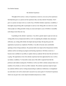 Eric Herbert Santana My Scholars Experience