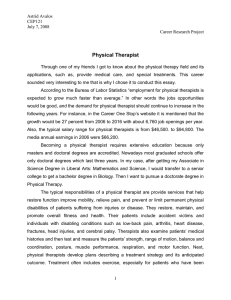 Physical Therapist Career Research Project