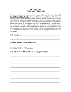 Physics Lab Equipment Request Form