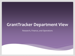 GrantTracker Department View Research, Finance, and Operations