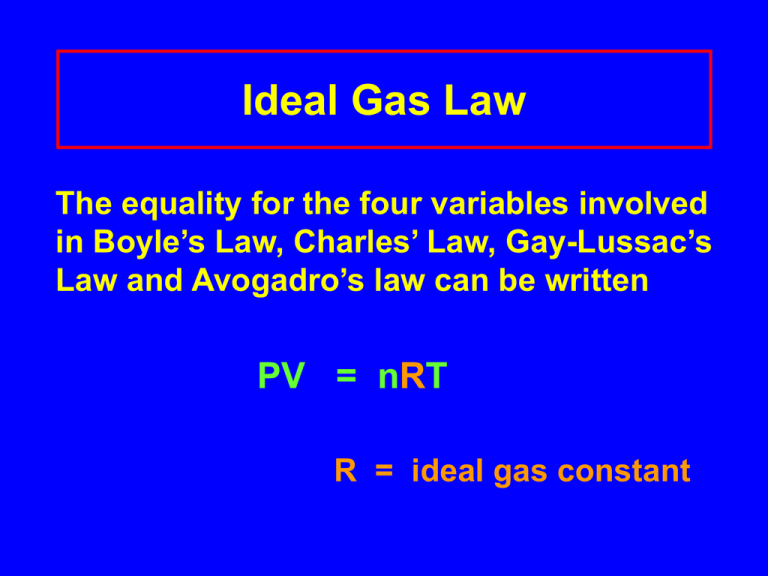 Ideal Gas Law