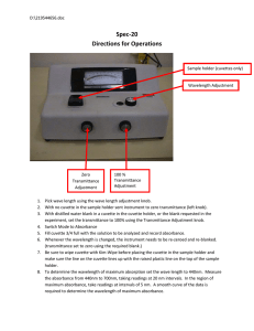 Spec-20 Directions for Operations