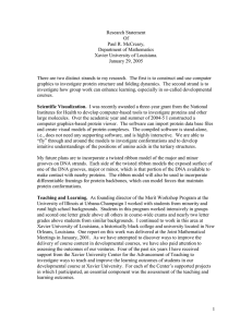 Research Statement Of Paul R. McCreary,