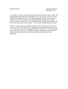 Benjamin Zisman  Intelligent Buildings Microsoft Access