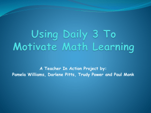 A Teacher In Action Project by: