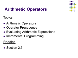Arithmetic Operators