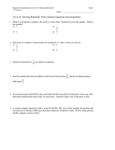 Regents Exam Questions: Solving Rational Equations