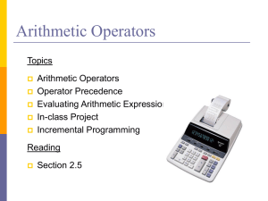 Arithmetic Operators