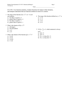 Regents Exam Questions: Domain and Range of Functions