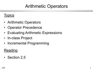 Arithmetic Operators
