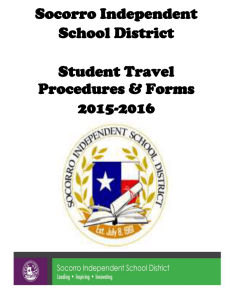 Student Travel Procedures & Forms - Socorro ISD