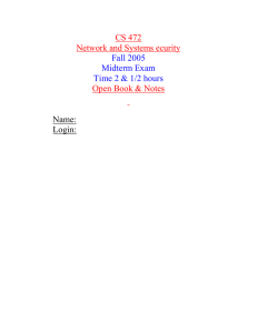 CS 472 Network and Systems ecurity Open Book &amp; Notes