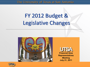 FY 2012 Budget &amp; Legislative Changes Financial Area Representatives