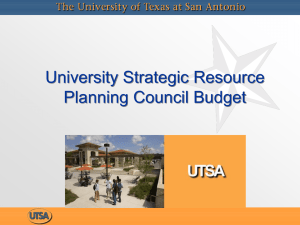 University Strategic Resource Planning Council Budget