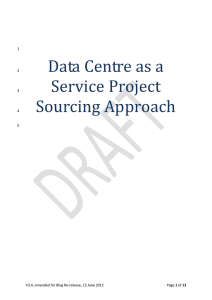 Data Centre as a Service Project Sourcing Approach
