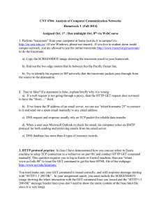 Computer Networks Homework: Traceroute, HTTP, DNS