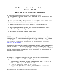 Computer Networks Homework: HTTP, DNS, and Network Setup