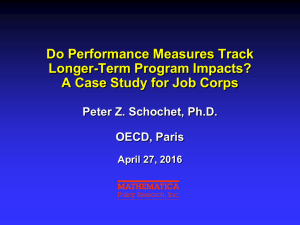 Do Performance Measures Track Longer-Term Program Impacts? Peter Z. Schochet, Ph.D.
