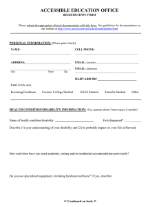 ACCESSIBLE EDUCATION OFFICE REGISTRATION FORM