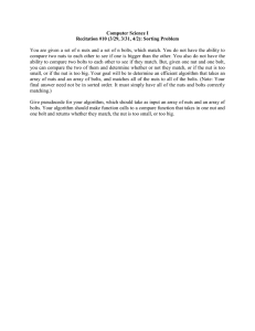 Nuts and Bolts Sorting Algorithm Problem