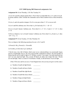 COT 3100H Spring 2003 Homework assignments: Sets  Assignment #6: