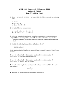 COT 3100 Homework #5 Summer 2008 Assigned: 7/11/08 Due: 7/23/08 (in class)