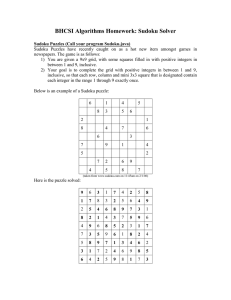 Sudoku Solver Algorithm Homework