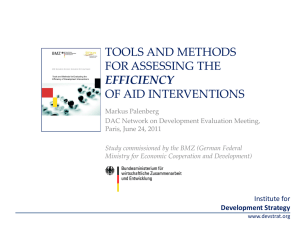 TOOLS AND METHODS FOR ASSESSING THE OF AID INTERVENTIONS EFFICIENCY