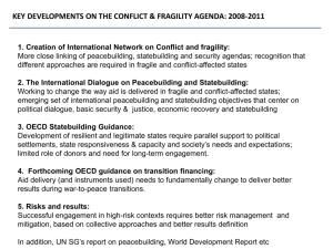 KEY DEVELOPMENTS ON THE CONFLICT &amp; FRAGILITY AGENDA: 2008-2011