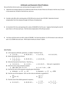 Arithmetic and Geometric Word Problems
