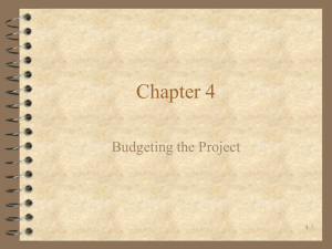 Chapter 4 Budgeting the Project 4-1