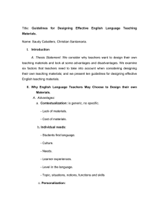 Materials. Guidelines  for  Designing  Effective  English ... Name: Saudy Caballero, Christian Santamaria.