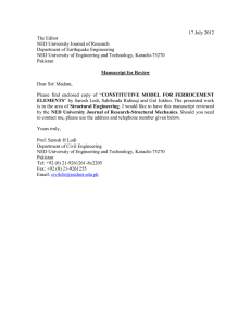 17 July 2012 The Editor NED University Journal of Research