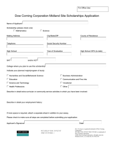 Dow Corning Corporation Midland Site Scholarships Application
