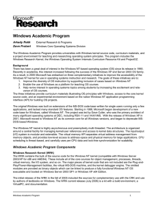 Windows Academic Program Arkady Retik Dave Probert