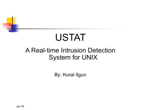 USTAT A Real-time Intrusion Detection System for UNIX By: Koral Ilgun