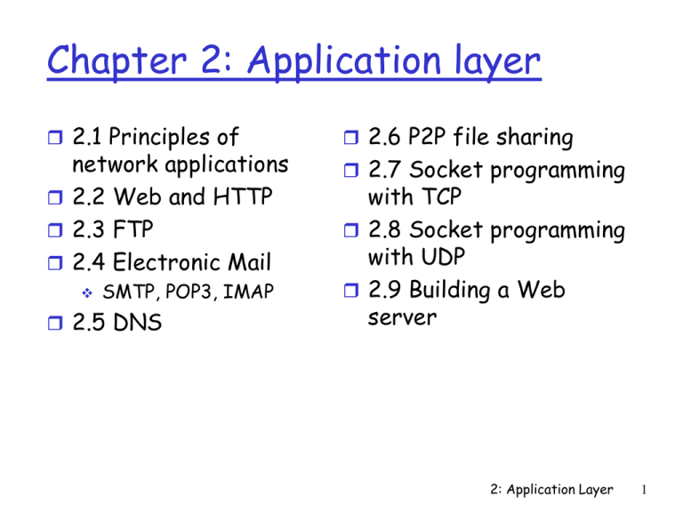 Chapter 2: Application Layer