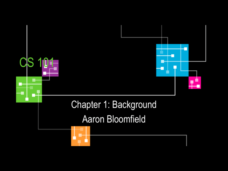 CS 101 Chapter 1: Background Aaron Bloomfield