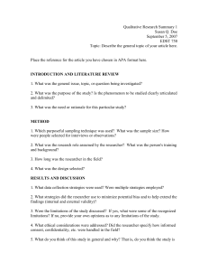 Qualitative Research Summary Template