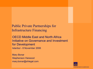 Public Private Partnerships for Infrastructure Financing OECD Middle East and North Africa