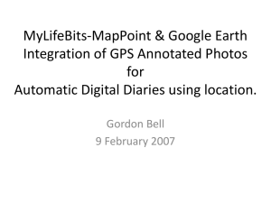 MyLifeBits-MapPoint &amp; Google Earth Integration of GPS Annotated Photos for