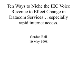 Ten Ways to Niche the IEC Voice Datacom Services… especially
