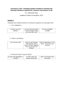 Learning to ‘fail’: changing student mindset to develop the