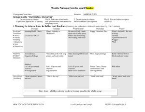 Infant/Toddler Weekly Planning Form: Body Awareness
