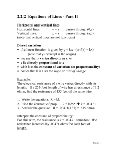 2.2.2  Equations of Lines - Part II